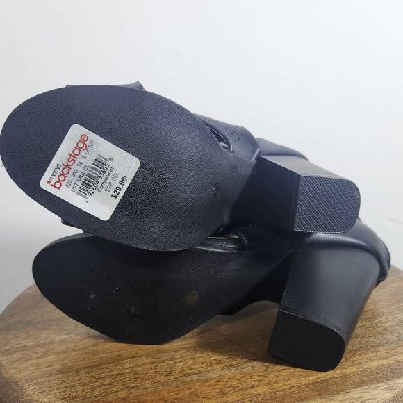 Christian LaCroix Black Block Heel Bootie Perforated Accent Size 8 Women's Heels - Picture 10 of 12